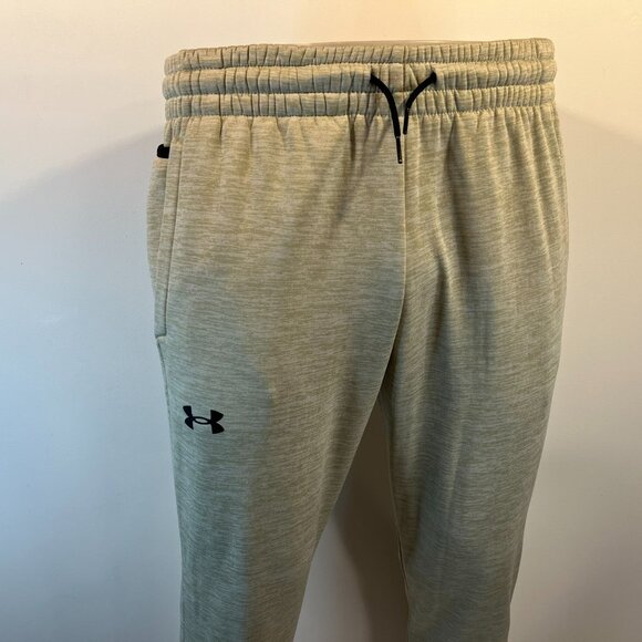 Under Armour Men's Beige Heather Fleece Joggers - Size Medium - Picture 3 of 6